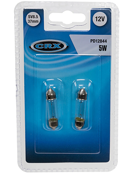 Glödlampa SV8,5 37mm 5W 12V 2st