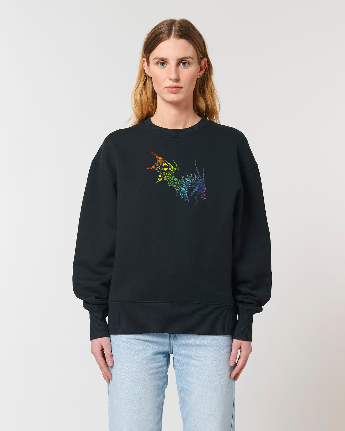 NärCon Rainbow Dragon Boxy Sweater Black - 2
