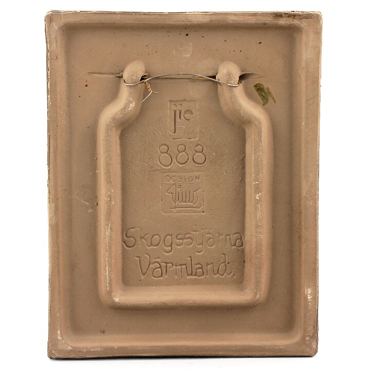 Aimo Nietosvuori (Landskapsblommor 1974) Rectangular Wall Plaque with Arctic Starflower Motif 17 cm #888   [Sample Images]