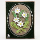 Aimo Nietosvuori (Landskapsblommor 1974) Rectangular Wall Plaque with Arctic Starflower Motif 17 cm #888   [Sample Images]