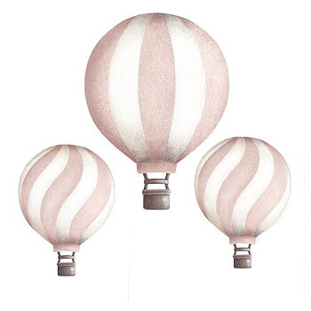 Stickstay Wallsticker Vintage Balloon Set, Ljusrosa