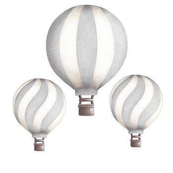 Stickstay Wallsticker Vintage Balloon Set, Ljusgrå
