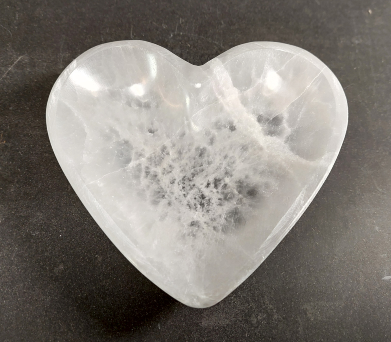 Selenit Skål, Hjärta - 15cm