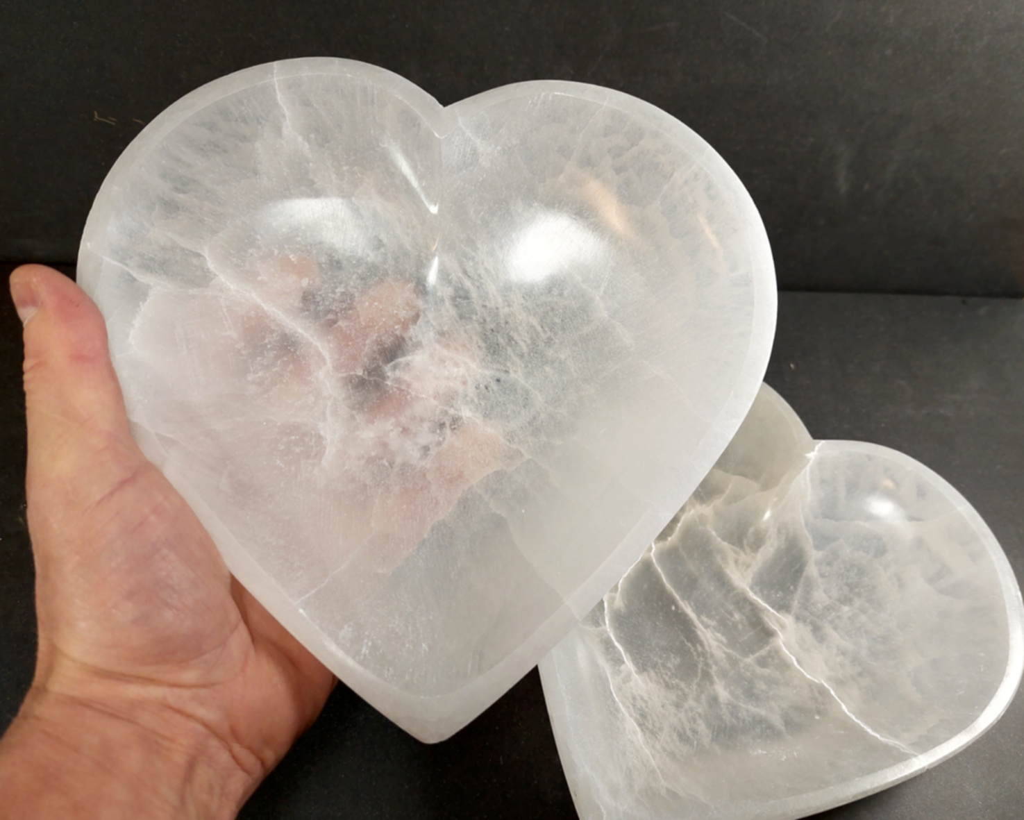 Selenit Skål, Hjärta - 20cm - 2