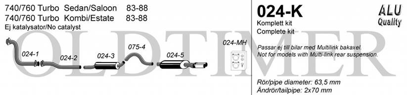 2,5"" sportavgassystem 740 turbo ~ 88, helsats