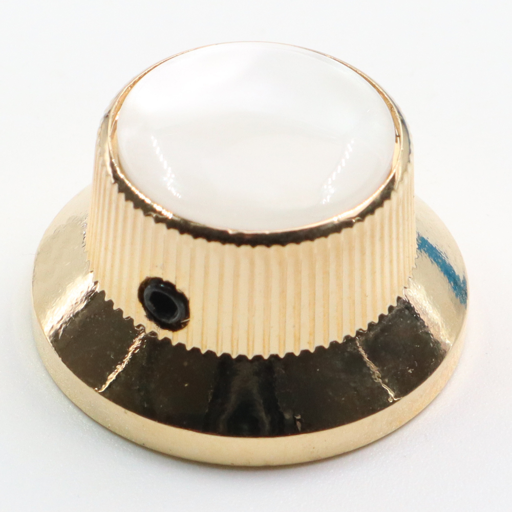 strings.fi Metal Strat Knob With Pearloid Top (Set screw)