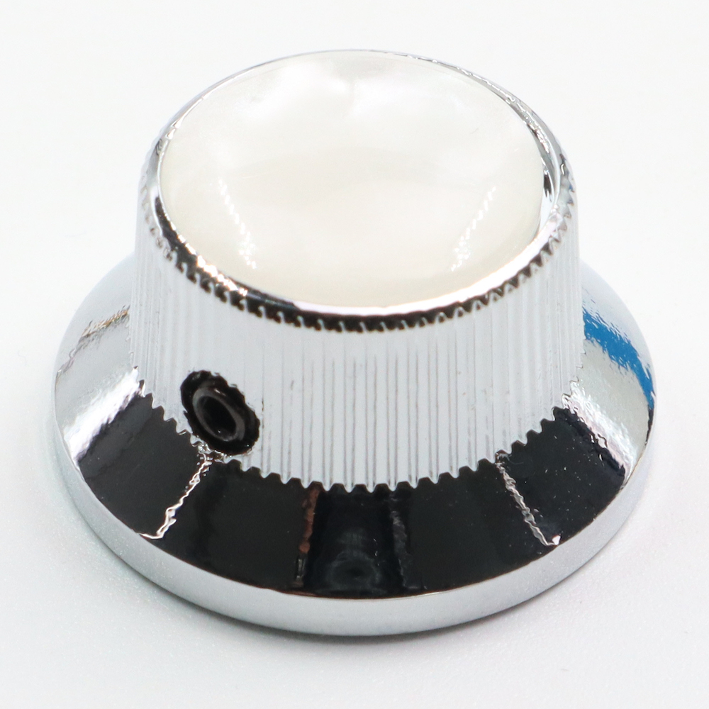 Metal Strat Knob With Pearloid Top (Set screw) - 3