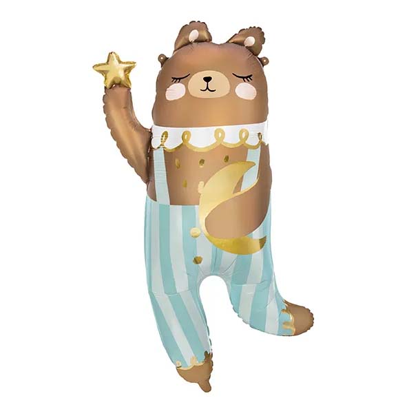 Folieballong - Nallebjörn med stjärna och måne -1