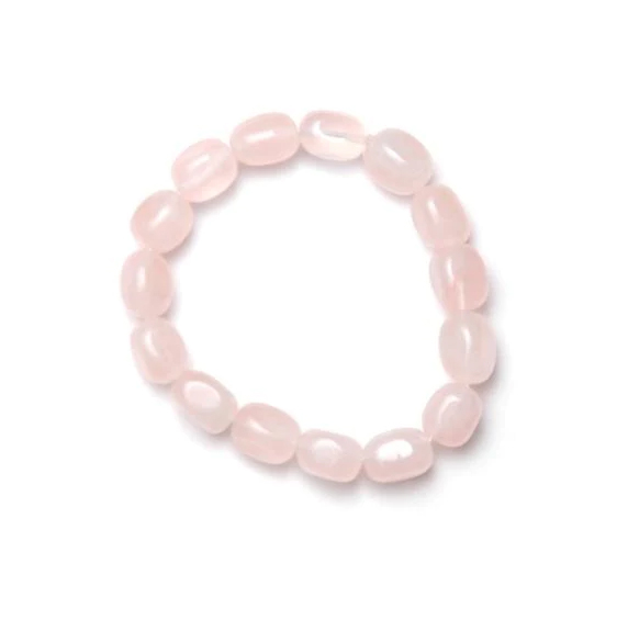 Rosenkvarts, trumlat armband
