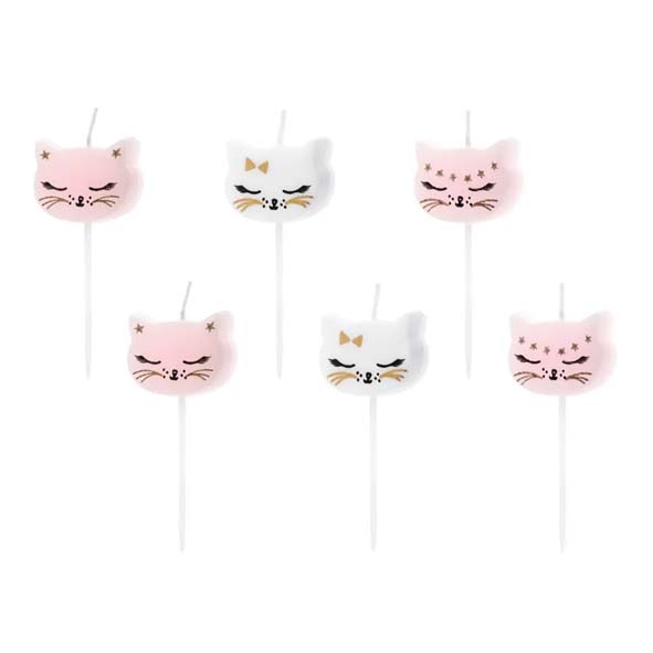 Tårtljus - Katt 6-pack
