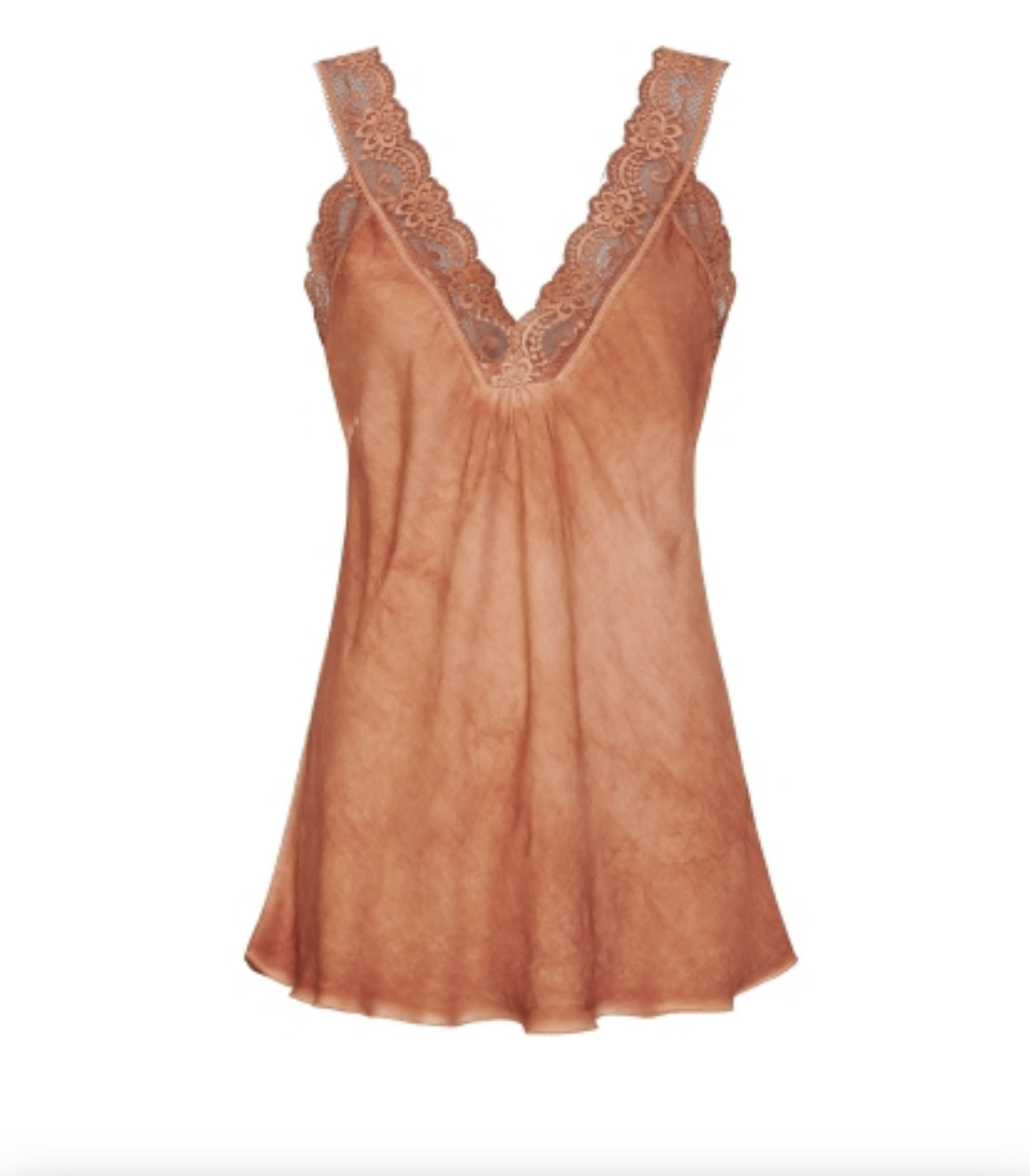 Linne med Spets Terracotta
