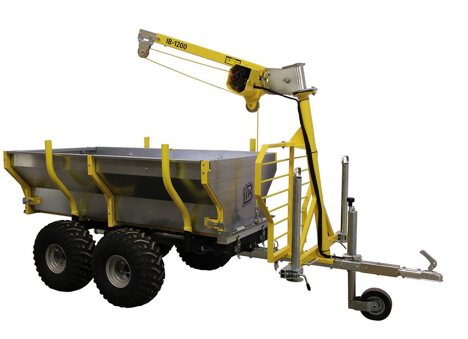 Timmervagn IB Timmer PRO 1200 Kran + Flak + Vinsch