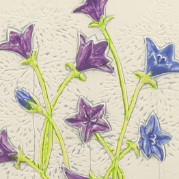 Aimo Nietosvuori (1970s) White Wall Plaque with Bellflower Motif 17 cm #857