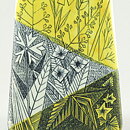 Lars Thorén (Triangla 1954) Geometric Vase with Stylistic Plant Decor 26 cm