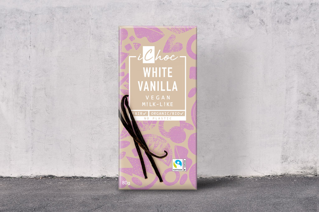Chokladkaka Vit Vanilj 80g iChoc Eko