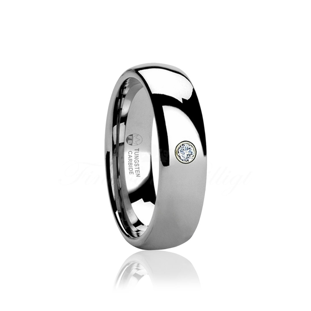 Ring - Real Shiny Diamond - Tungstensring med Äkta AAA Diamant 6mm 