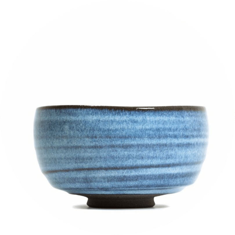 Match bowl, blå och handgjord