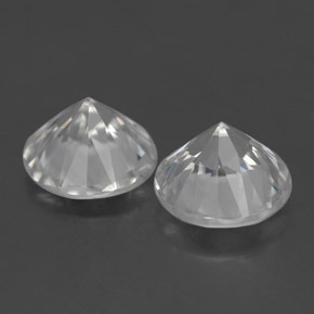 2 impresionantes gemas de circón blanco natural a juego con un brillo superior - 2