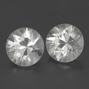 2 impresionantes gemas de circón blanco natural a juego con un brillo superior - 3