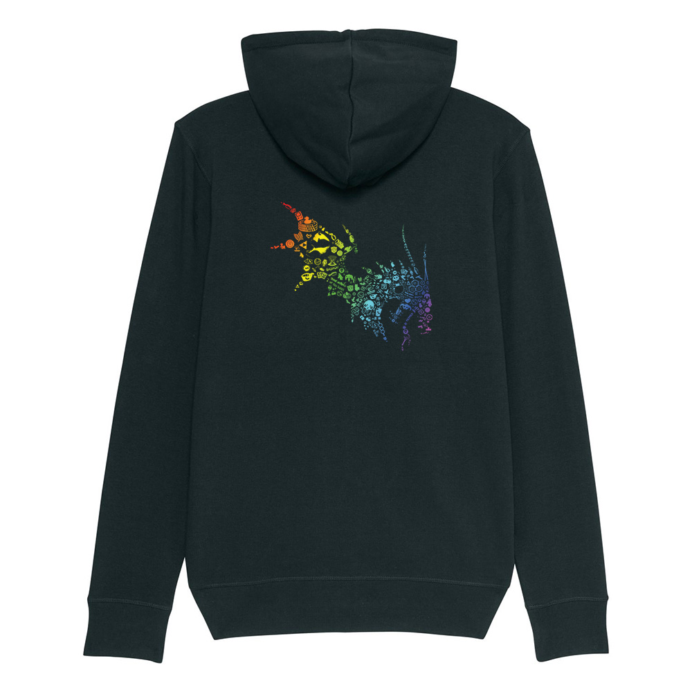 NärCon Rainbow Dragon Zip hoodie Black