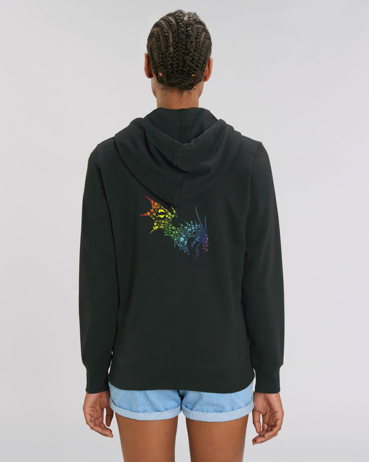 NärCon Rainbow Dragon Zip hoodie Black - 3