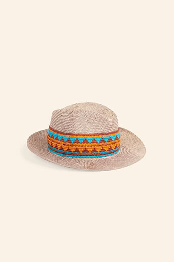 Meme Road - Straw Hat With Ethnic Ribbon