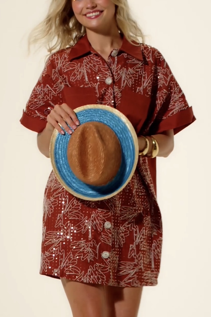 Meme Road - Straw Hat With Ethnic Ribbon - 3
