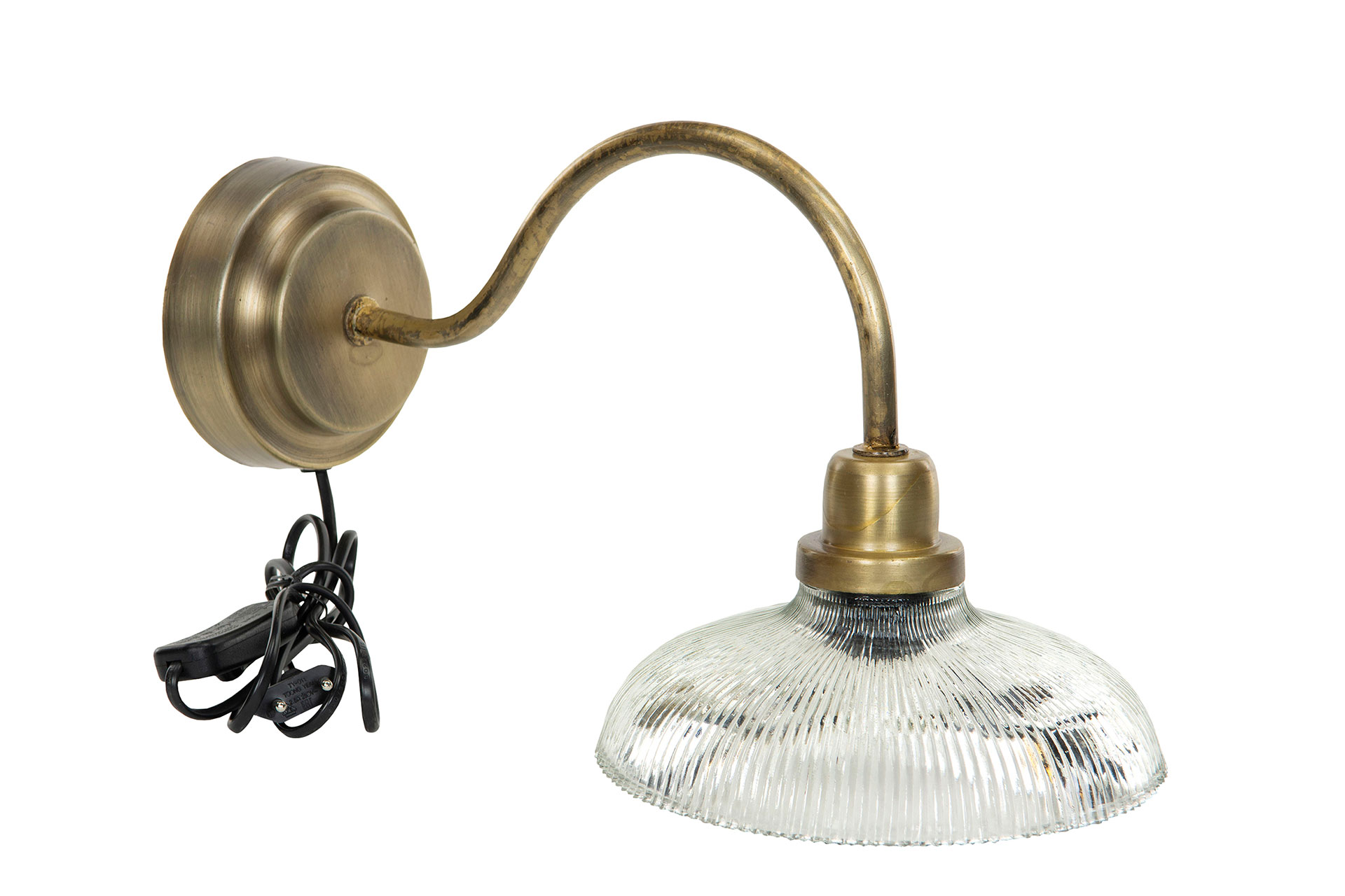 Vägglampa / Glas / Mässing