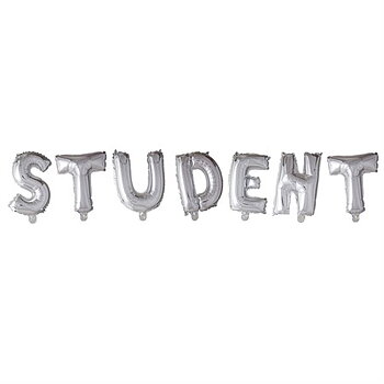 Student Bokstavsballonger Silver