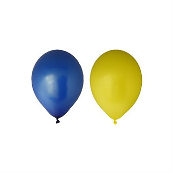 BALLONGER 12" GUL/BLÅ 10-P 