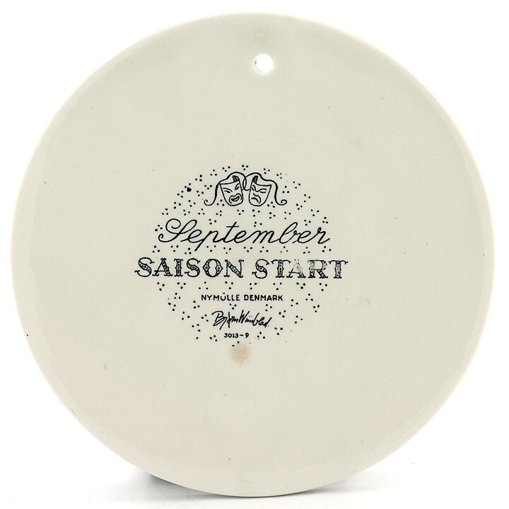 ビョルン・ヴィンブラッド 9月  陶板 Wall Plaque   人々の絵柄   1970年代 15cm