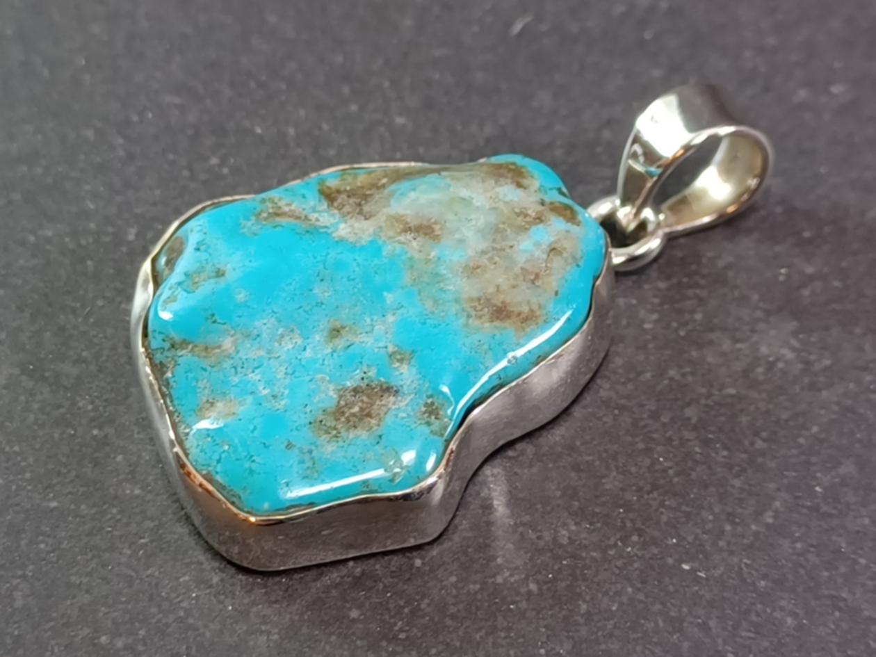 Turkos hänge  i Silver - Fri Form - 3
