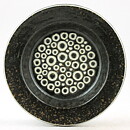 Britt-Louise Sundell (Kreta 1961) Brown Bowl with White Circular Relief  15 cm (2)