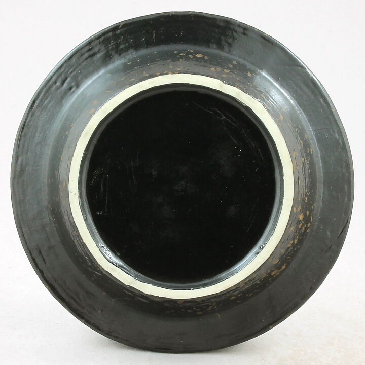 Britt-Louise Sundell (Kreta 1961) Brown Bowl with White Circular Relief  15 cm (2)