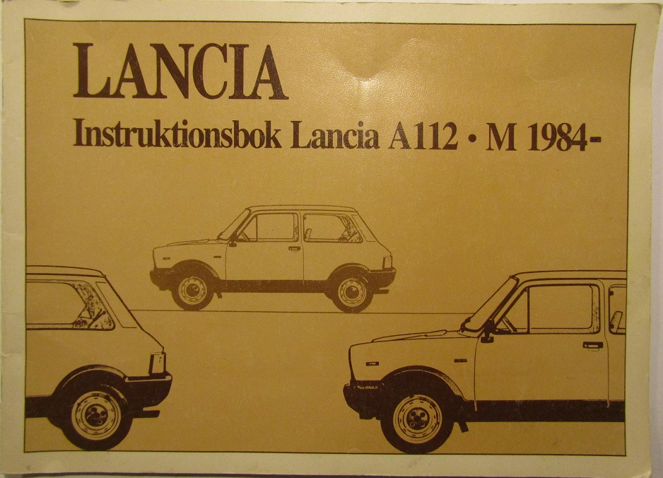1984- Lancia A112 Instruktionsbok