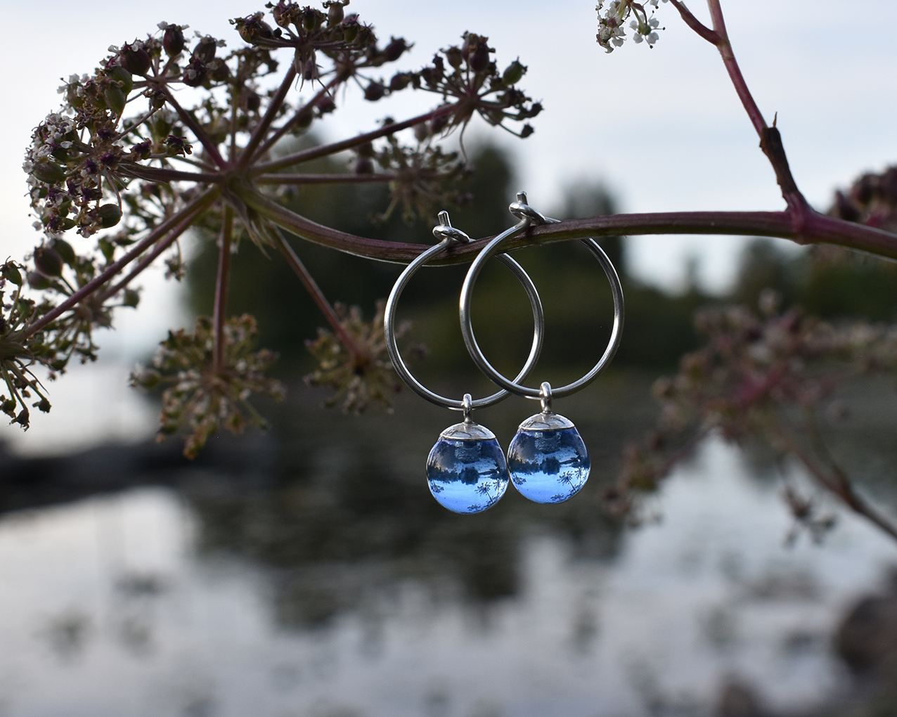 SVALÖ SKY- light blue earrings 15 mm