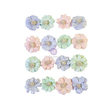  Prima  Mulberry Paper Flowers Watercolor Floral 16 -Pretty Tints