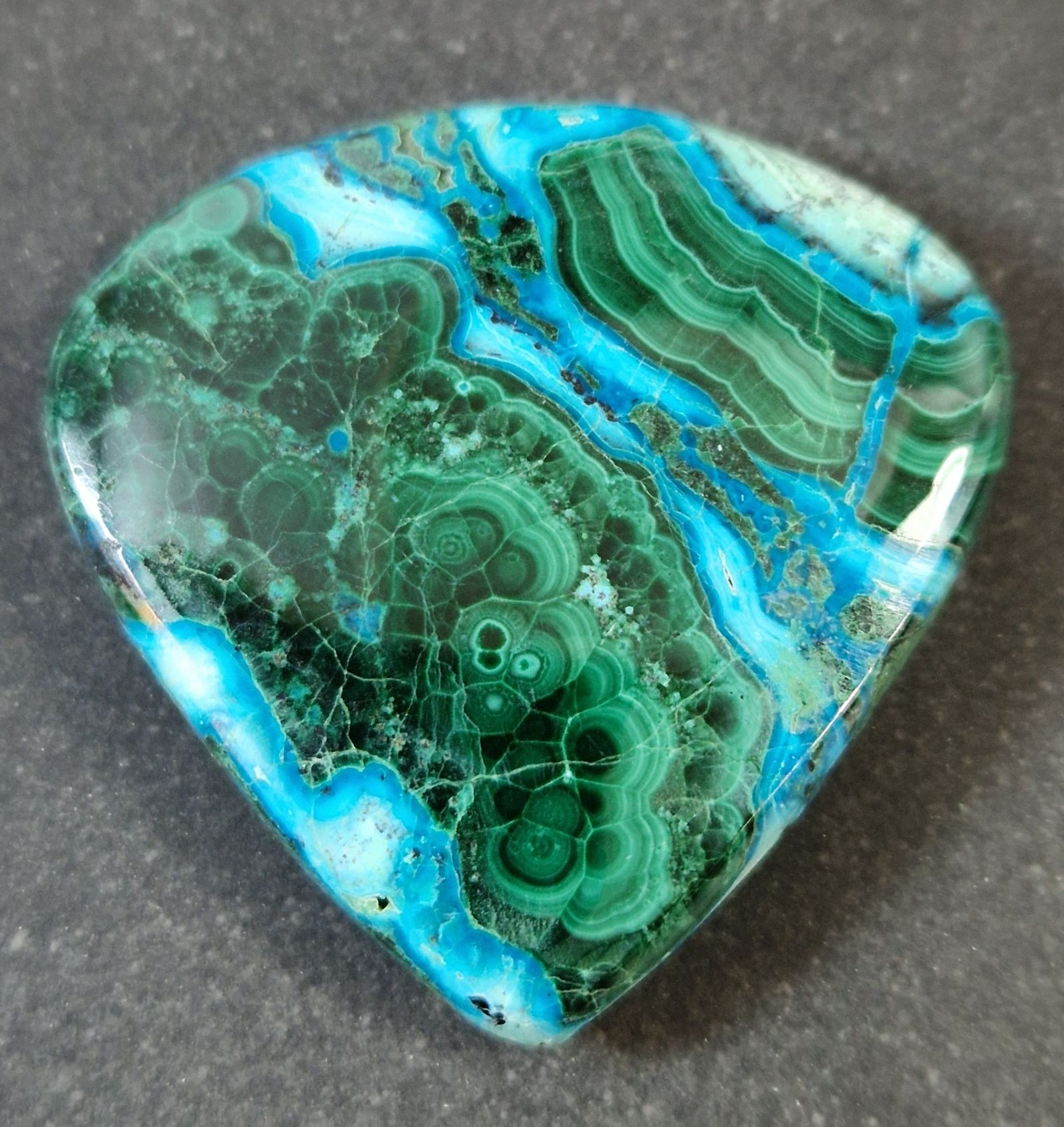 Krysokolla och Malakit Cabochon - Oval