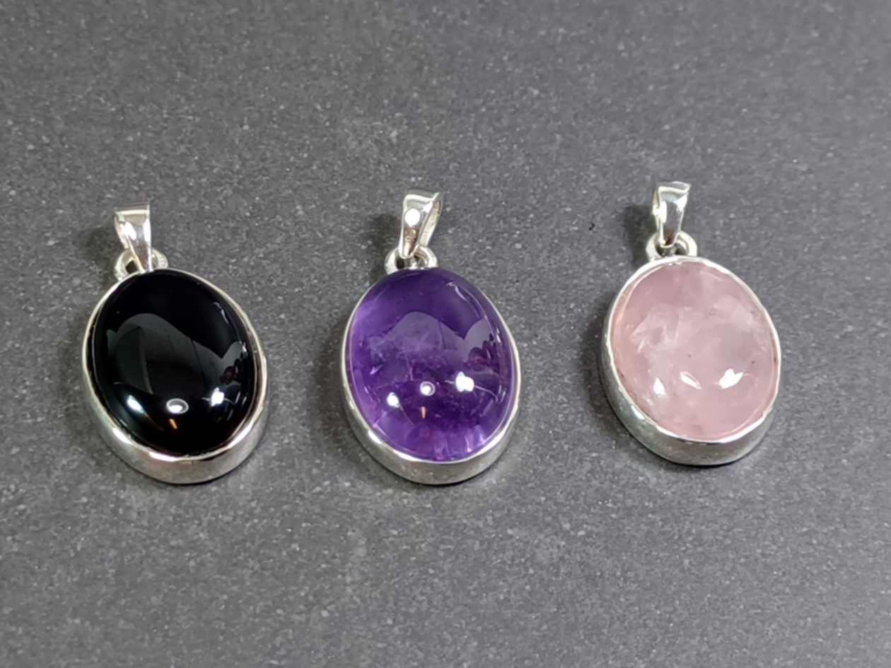 Cabochon Hänge i Äkta Silver