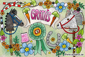 Vykort 10x15 cm Käpphästar hälsar grattis