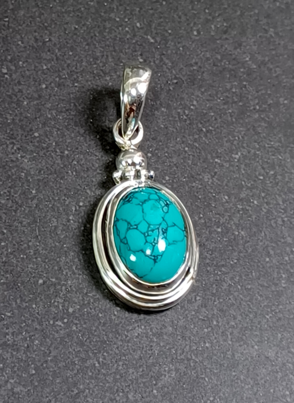 Cabochon Hänge i Äkta Silver - 5