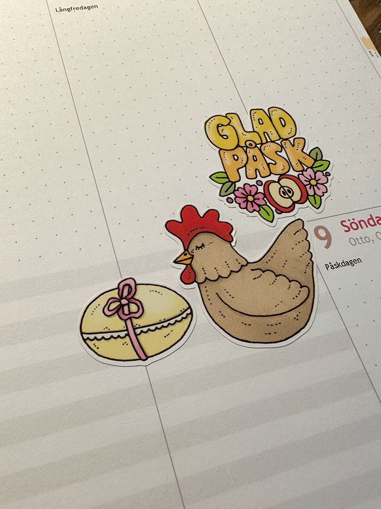 A6 ark - Påskstickers - 2
