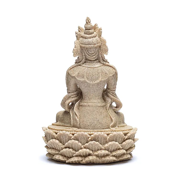 Buddha statue with dorje and bell sand colour 17 cm - 4