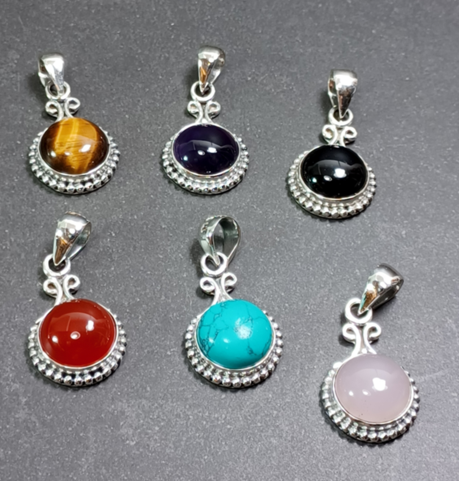Cabochon Hänge i Äkta Silver