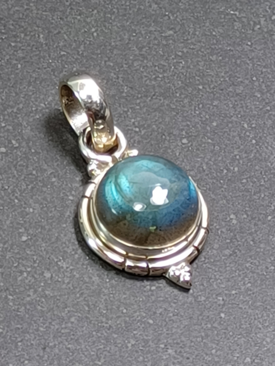 Cabochon Hänge i Äkta Silver - 8