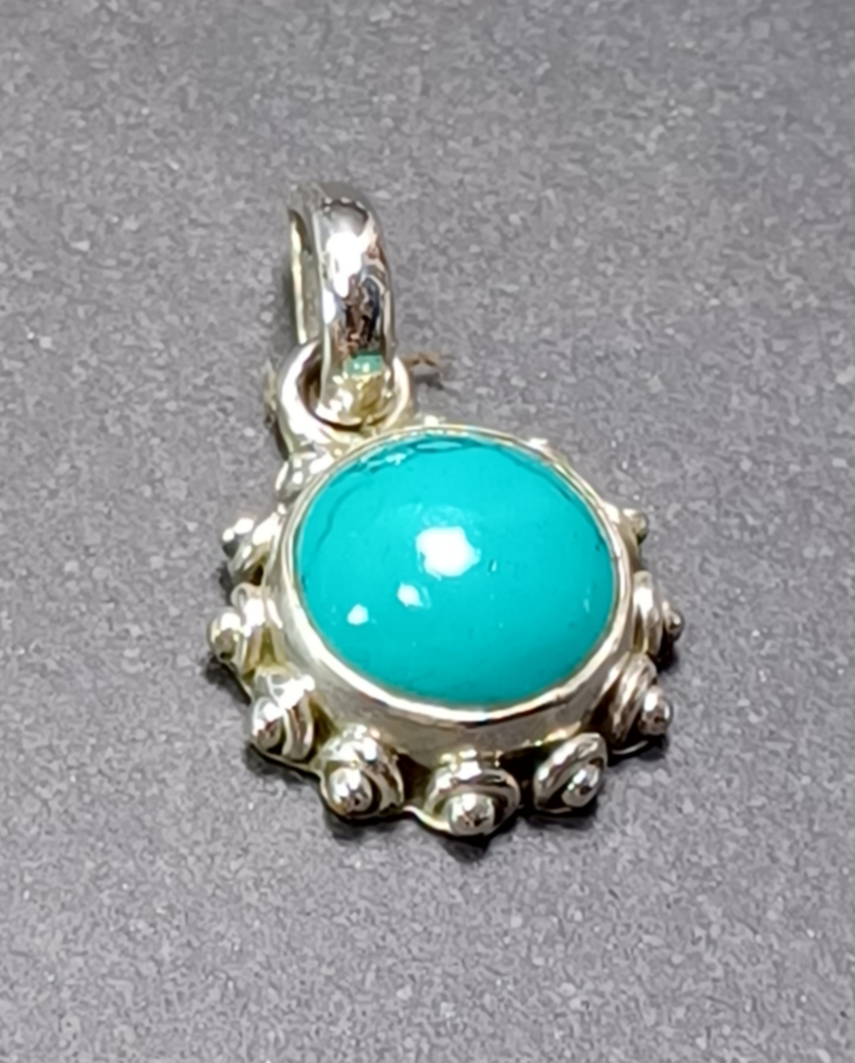 Cabochon Hänge i Äkta Silver - 9