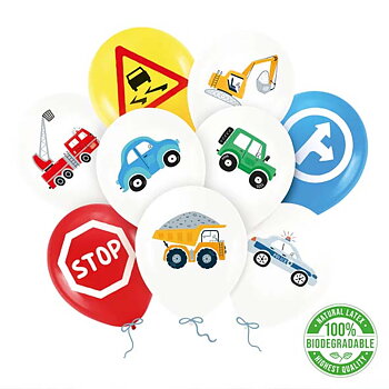Ballonger - Bilar och skyltar 9-pack
