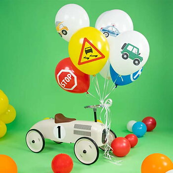 Ballonger - Bilar och skyltar 9-pack -1
