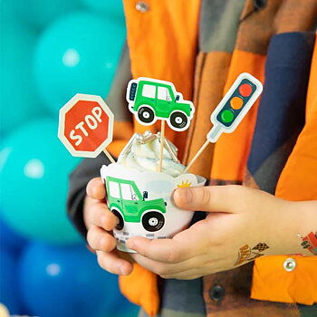 Cake picks - Bilar 8-pack -1