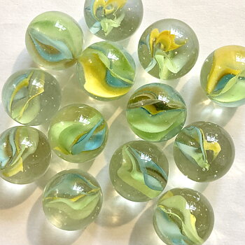 Spelkula Cat's Eye - Blå-Gul-Grön 22 mm